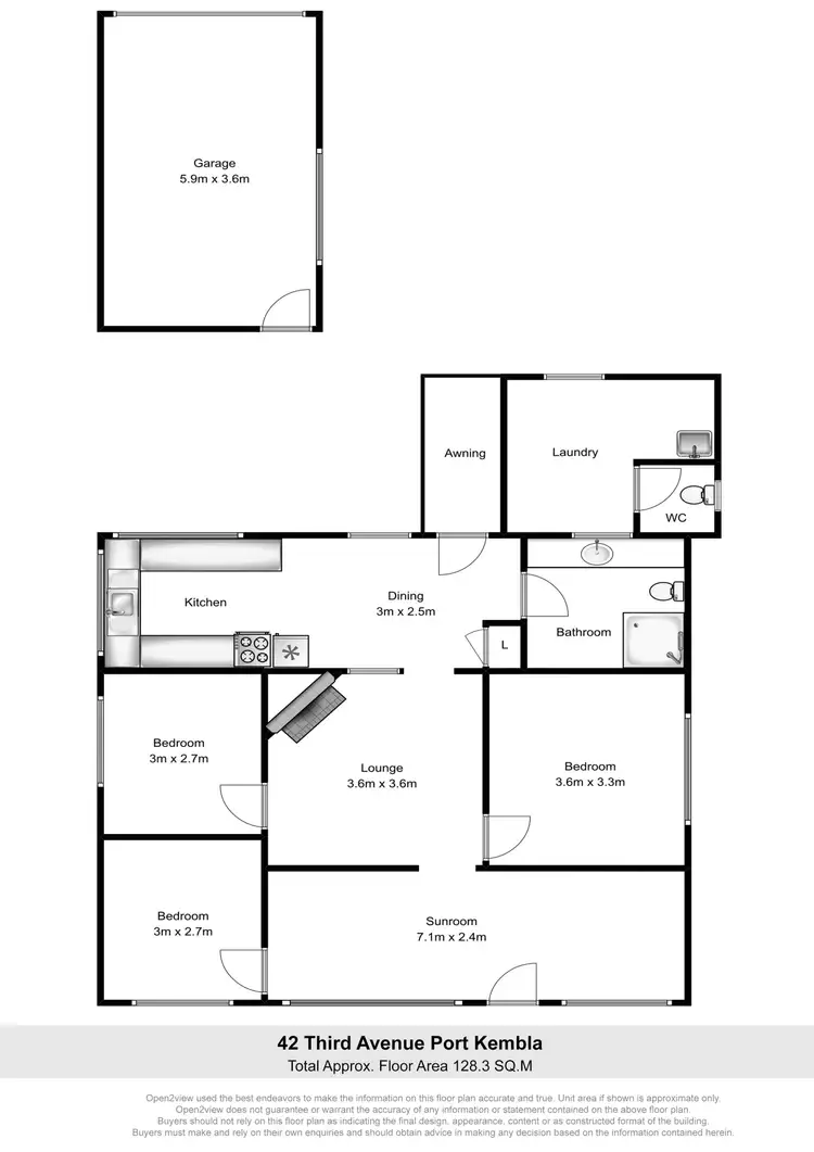 Floorplan of Homely house listing, 42 Third Avenue, Port Kembla NSW 2505