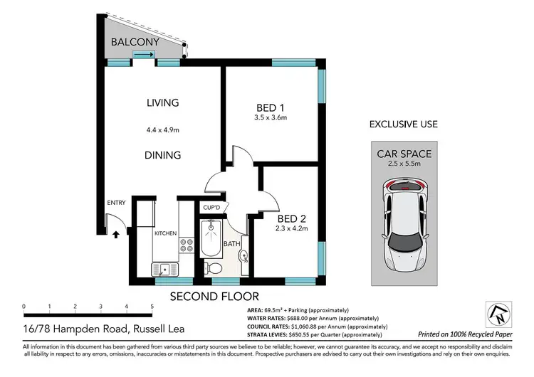 Floorplan of Homely unit listing, 16/78 Hampden Road, Russell Lea NSW 2046