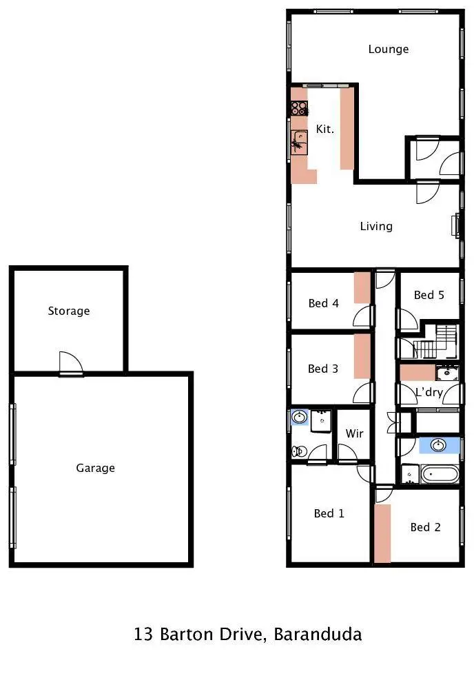 Floorplan of Homely house listing, 13 Barton Drive, Baranduda VIC 3691