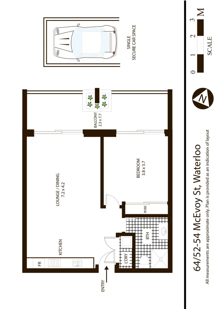 Floorplan of Homely apartment listing, 64/52 McEvoy Street, Waterloo NSW 2017