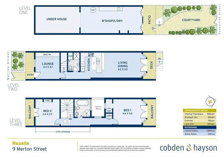 Floorplan of Homely terrace listing, 9 Merton Street, Rozelle NSW 2039