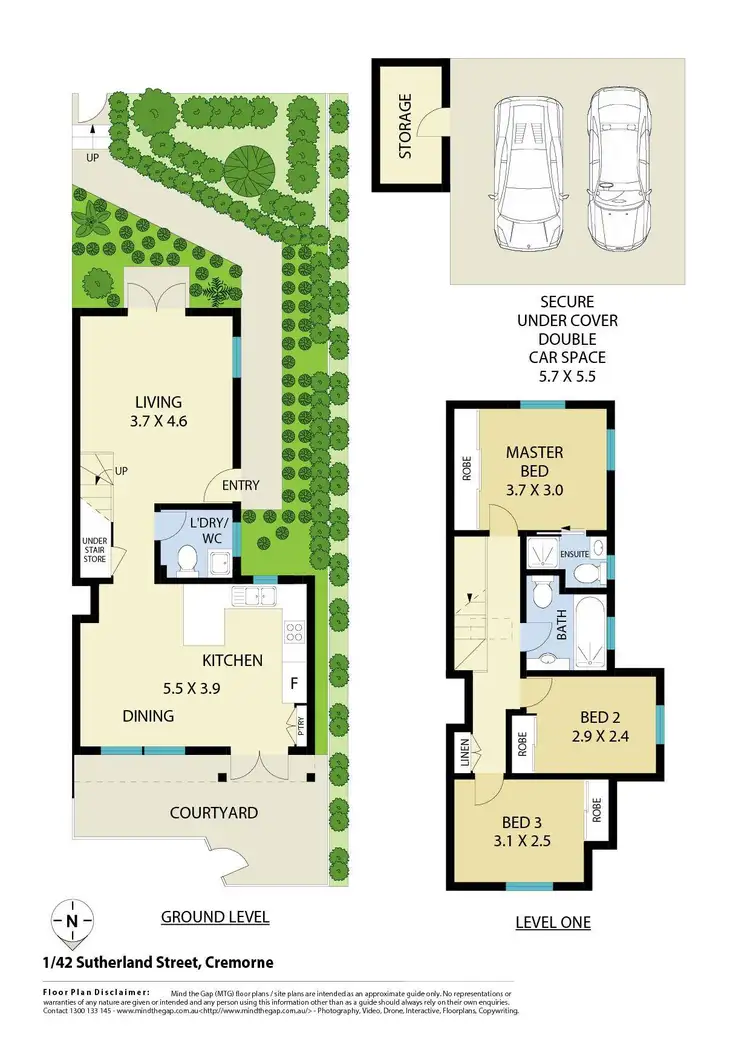 Floorplan of Homely townhouse listing, 1/42 Sutherland Street, Cremorne NSW 2090