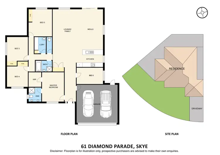 Floorplan of Homely house listing, 61 Diamond Parade, Skye VIC 3977