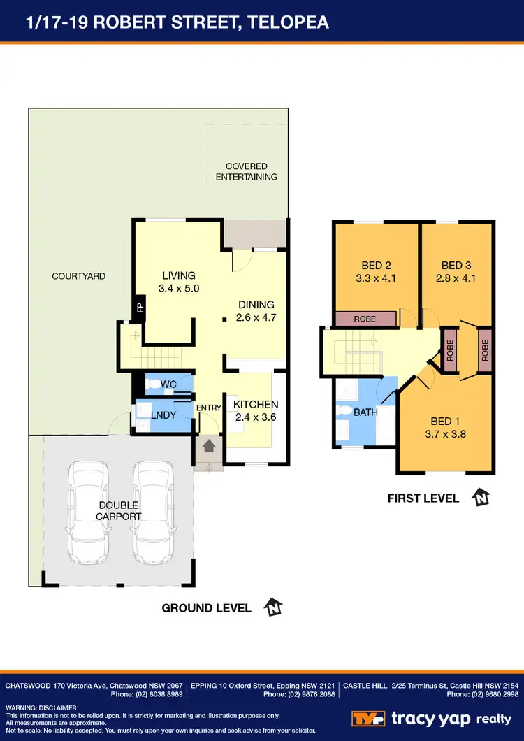 Floorplan of Homely townhouse listing, 1/17-19 Robert Street, Telopea NSW 2117