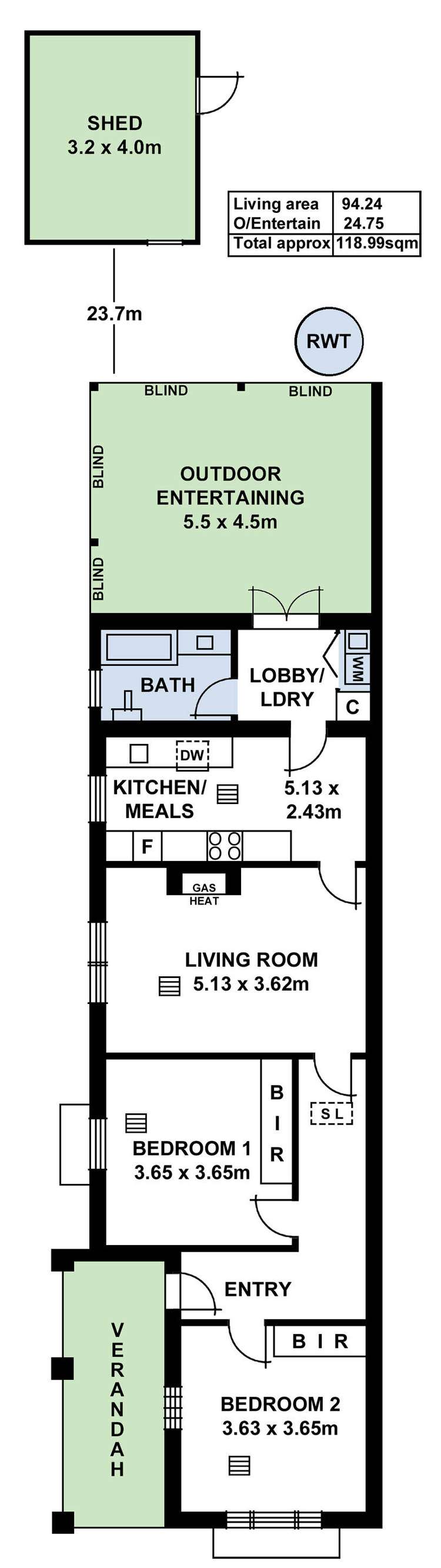 Floorplan of Homely house listing, 2A Elphyn Road, Kingswood SA 5062