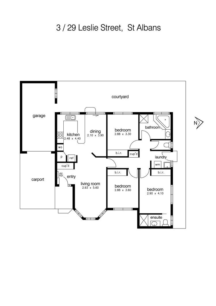 Floorplan of Homely unit listing, 3/29 Leslie Street, St Albans VIC 3021