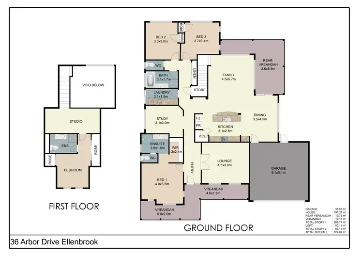 Floorplan of Homely house listing, 36 Arbor Drive, Ellenbrook WA 6069