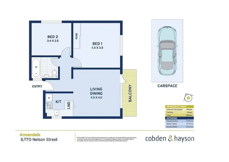 Floorplan of Homely apartment listing, 8/170 Nelson Street, Annandale NSW 2038