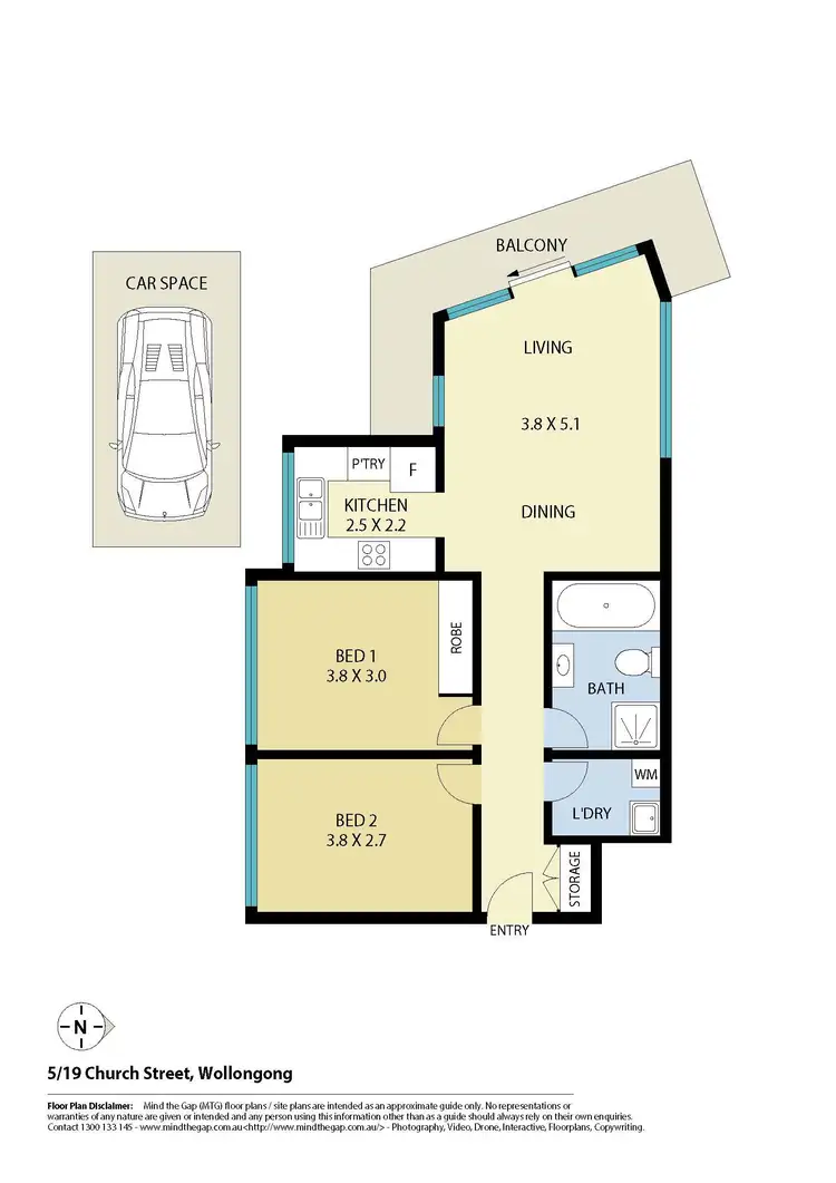 Floorplan of Homely apartment listing, 5/19 Church Street, Wollongong NSW 2500