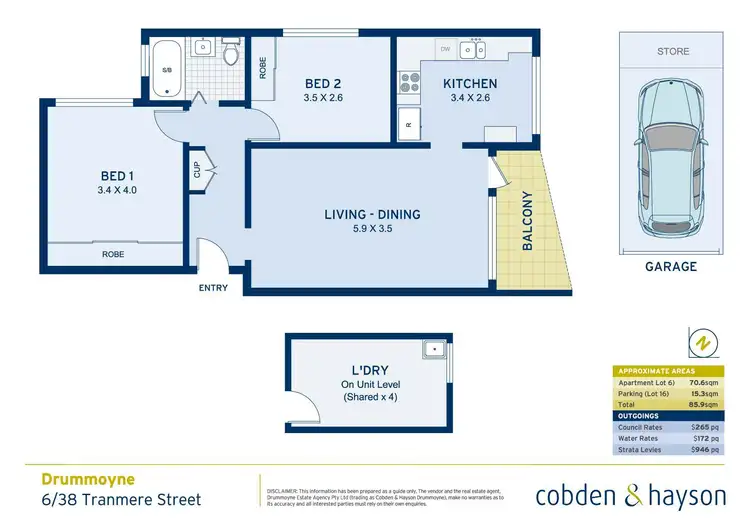 Floorplan of Homely apartment listing, 6/38 Tranmere Street, Drummoyne NSW 2047