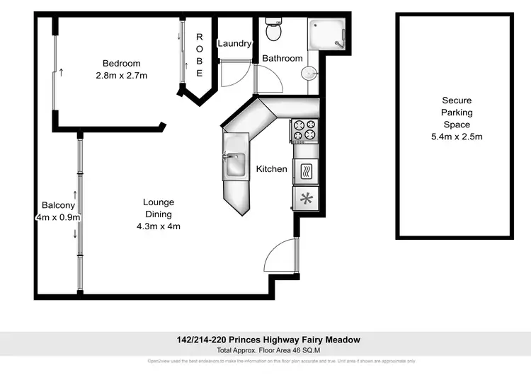 Floorplan of Homely unit listing, 142/214-220 Princes Highway, Fairy Meadow NSW 2519