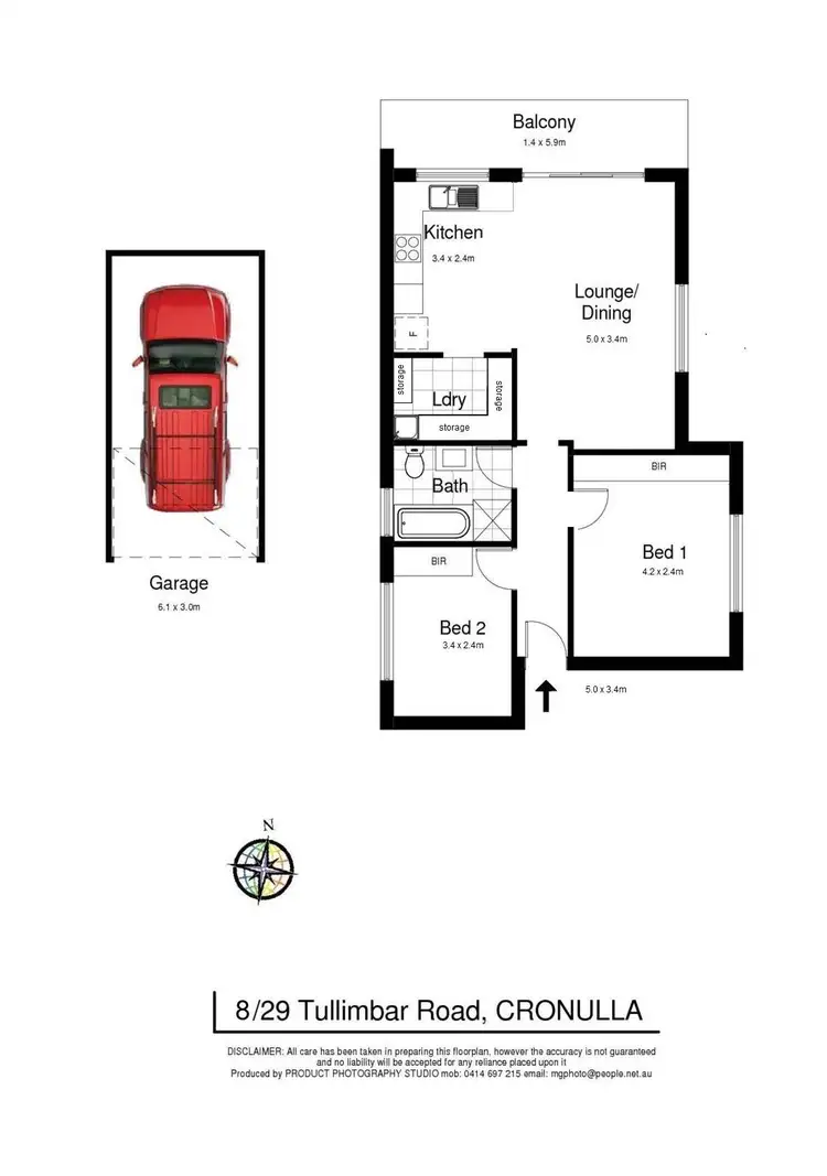 Floorplan of Homely apartment listing, 8/29 Tullimbar Road, Cronulla NSW 2230
