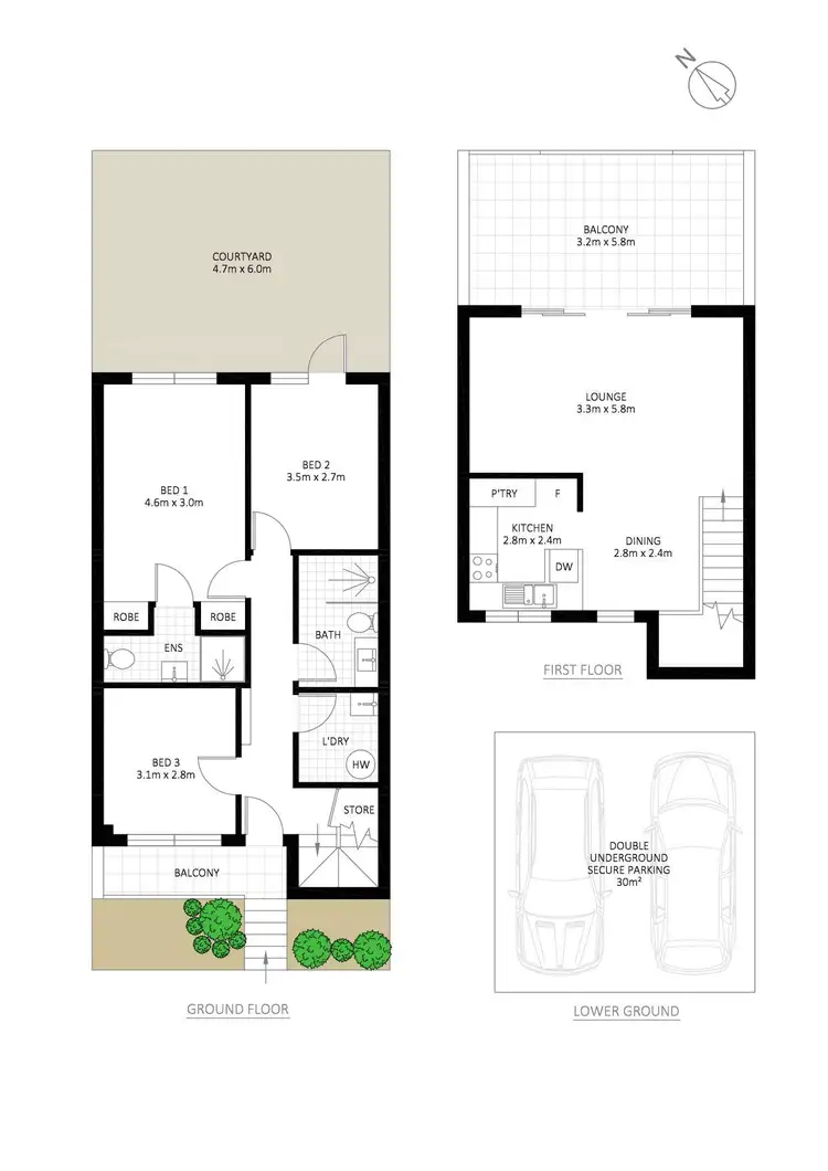 Floorplan of Homely townhouse listing, 4/57 Alice Street, Newtown NSW 2042
