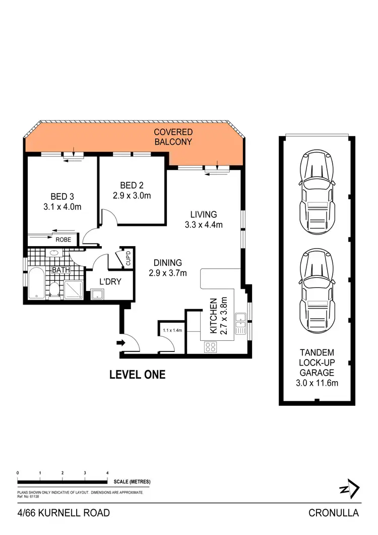 Floorplan of Homely apartment listing, 4/66 Kurnell Road, Cronulla NSW 2230