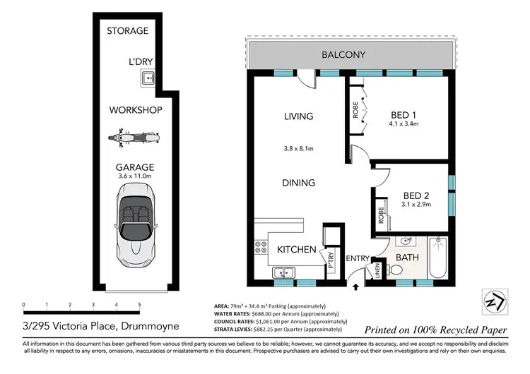Floorplan of Homely apartment listing, 3/295 Victoria Place, Drummoyne NSW 2047