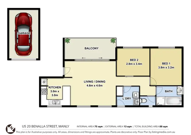 Floorplan of Homely unit listing, 5/20 Benalla Street, Manly QLD 4179