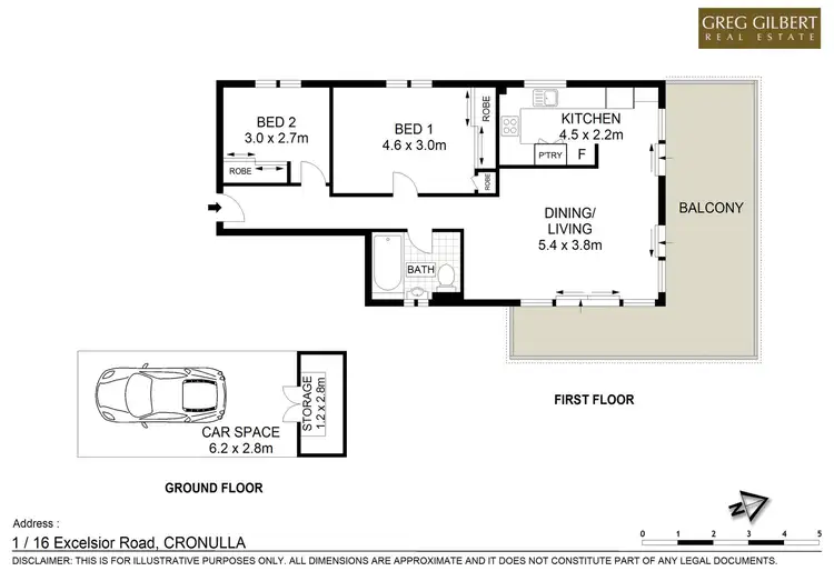 Floorplan of Homely apartment listing, 1/16 Excelsior Road, Cronulla NSW 2230