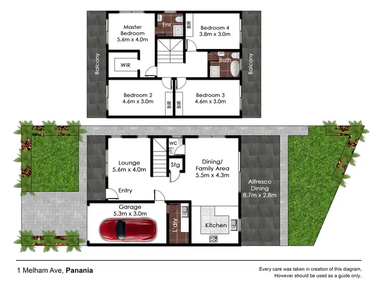 Floorplan of Homely semi-detached listing, 1 Melham Avenue, Panania NSW 2213