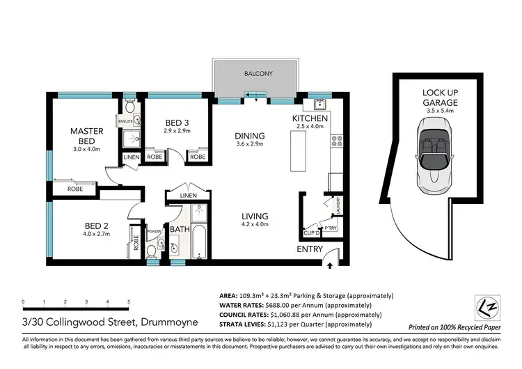 Floorplan of Homely apartment listing, 3/30 Collingwood Street, Drummoyne NSW 2047