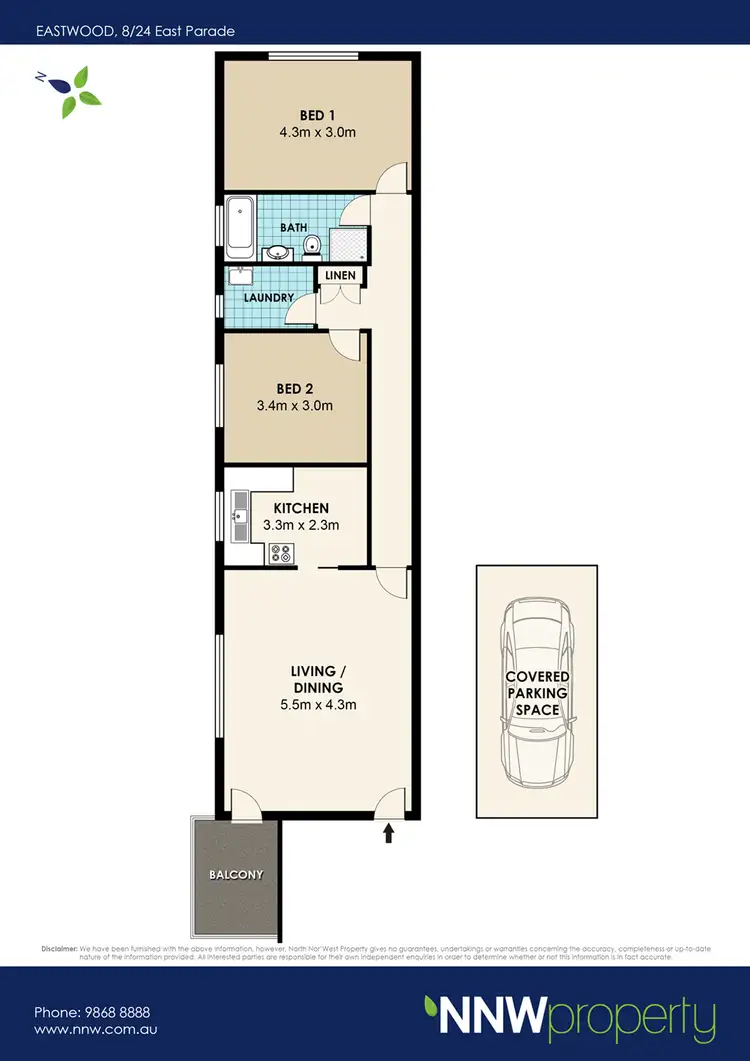 Floorplan of Homely unit listing, 8/24 East Parade, Eastwood NSW 2122