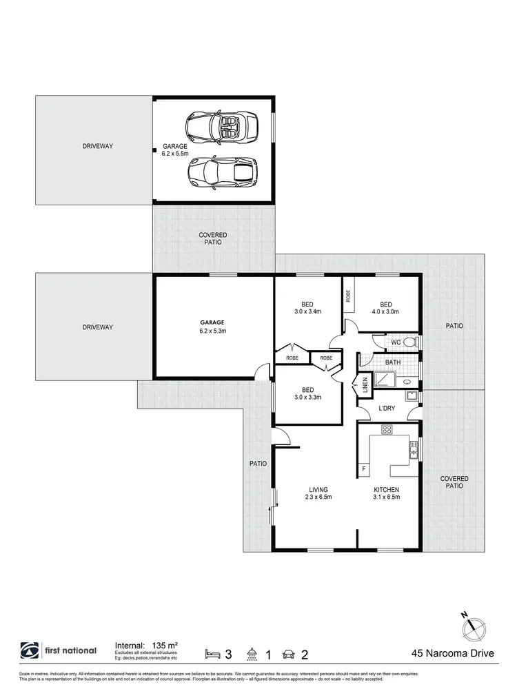 Floorplan of Homely house listing, 45 Narooma Drive, Ocean Shores NSW 2483