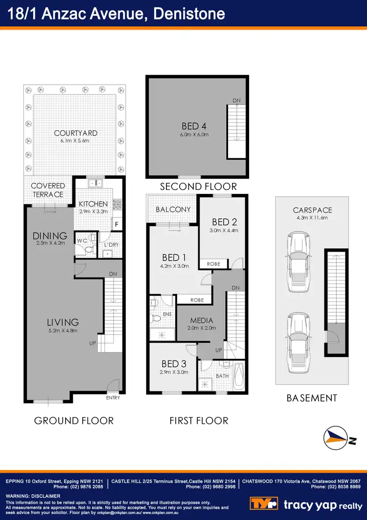 Floorplan of Homely townhouse listing, 18/1 Anzac Avenue, Denistone NSW 2114