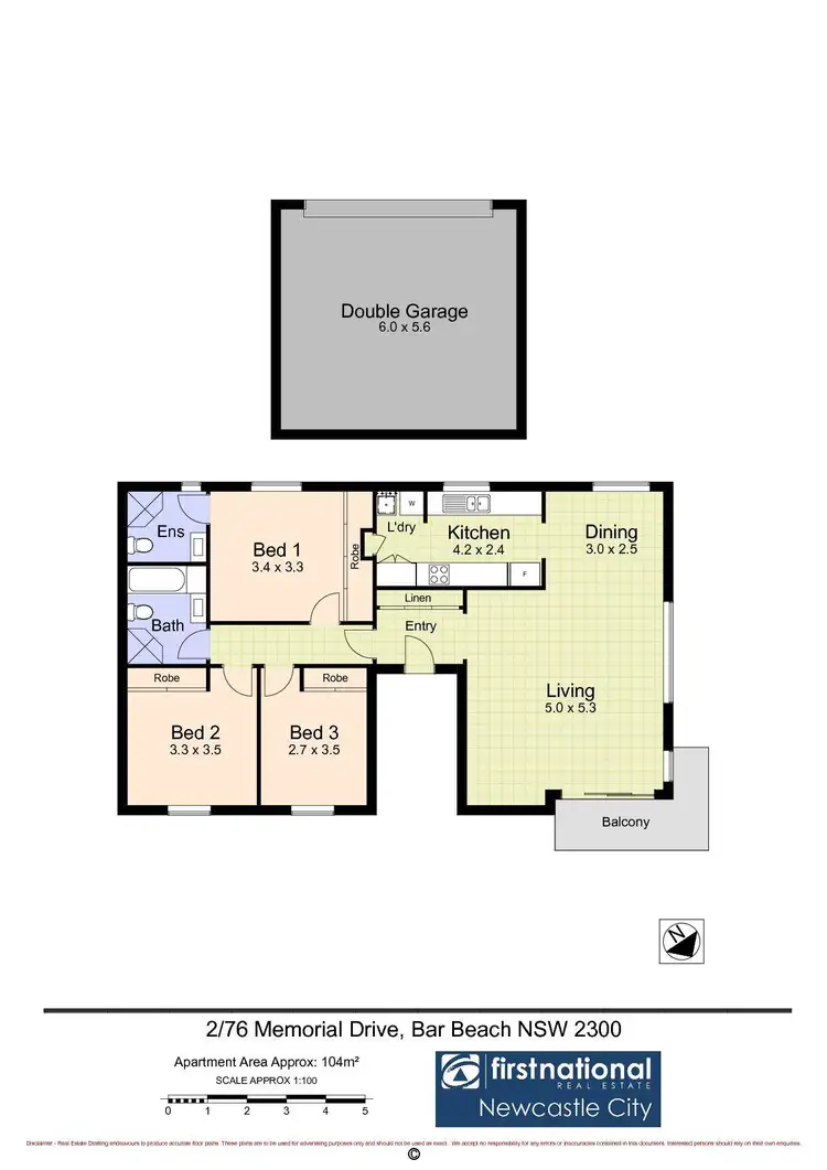 Floorplan of Homely unit listing, 2/76 Memorial Drive, Bar Beach NSW 2300