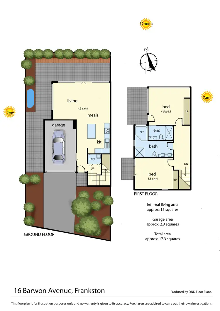 Floorplan of Homely townhouse listing, 16 Barwon Avenue, Frankston VIC 3199