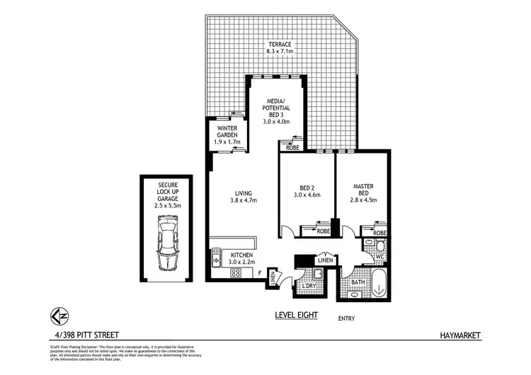 Floorplan of Homely apartment listing, 4/398 Pitt Street, Haymarket NSW 2000