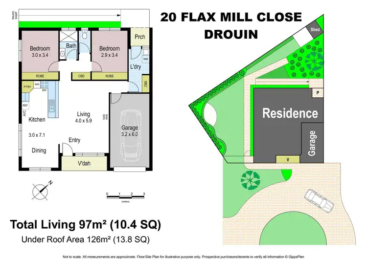 Floorplan of Homely townhouse listing, 20 Flax Mill Close, Drouin VIC 3818