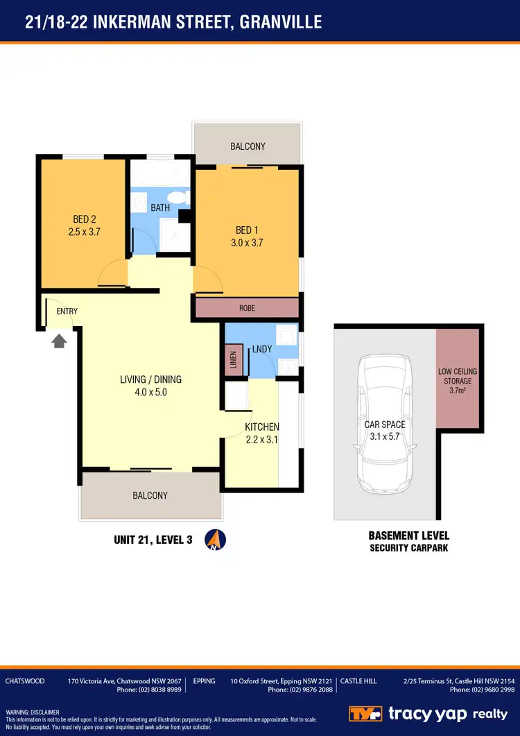 Floorplan of Homely unit listing, 21/18-22 Inkerman Street, Granville NSW 2142