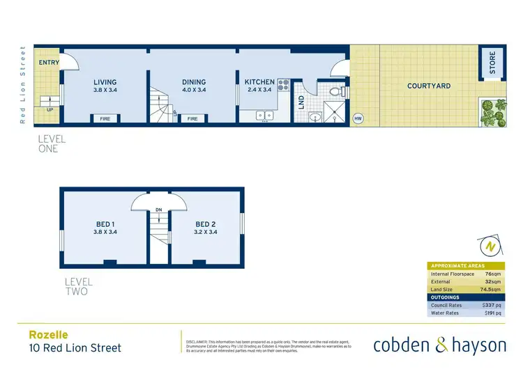 Floorplan of Homely house listing, 10 Red Lion Street, Rozelle NSW 2039