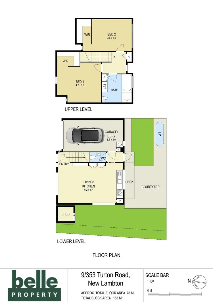 Floorplan of Homely townhouse listing, 9/353 Turton Road, New Lambton NSW 2305