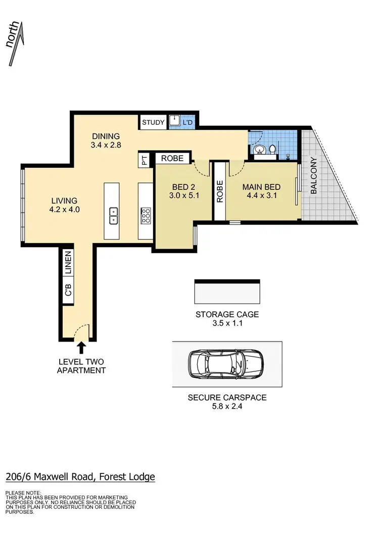 Floorplan of Homely apartment listing, 206/6 Maxwell Road, Forest Lodge NSW 2037