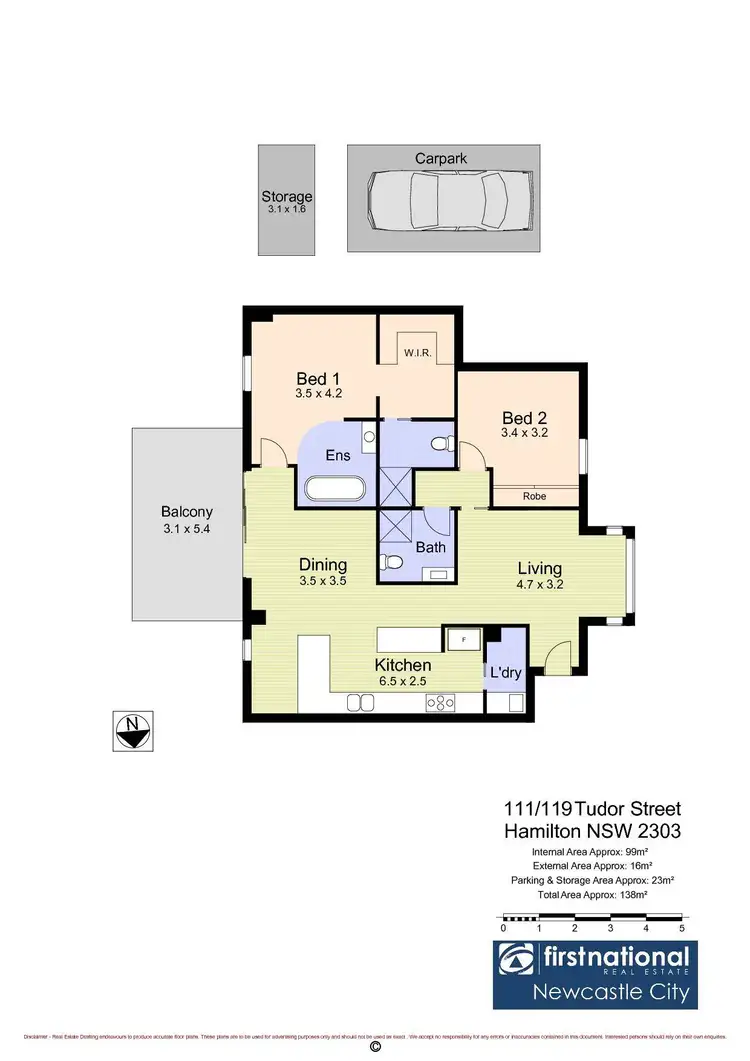 Floorplan of Homely apartment listing, 111/119 Tudor Street, Hamilton NSW 2303