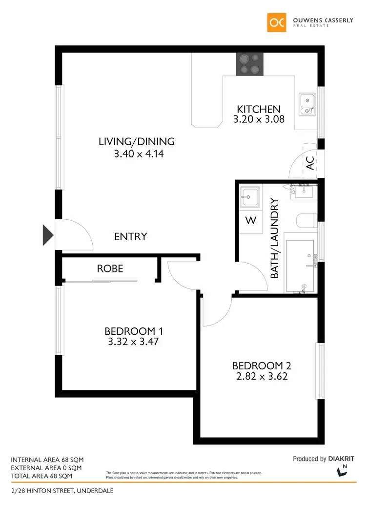 Floorplan of Homely unit listing, 2/28 Hinton Street, Underdale SA 5032