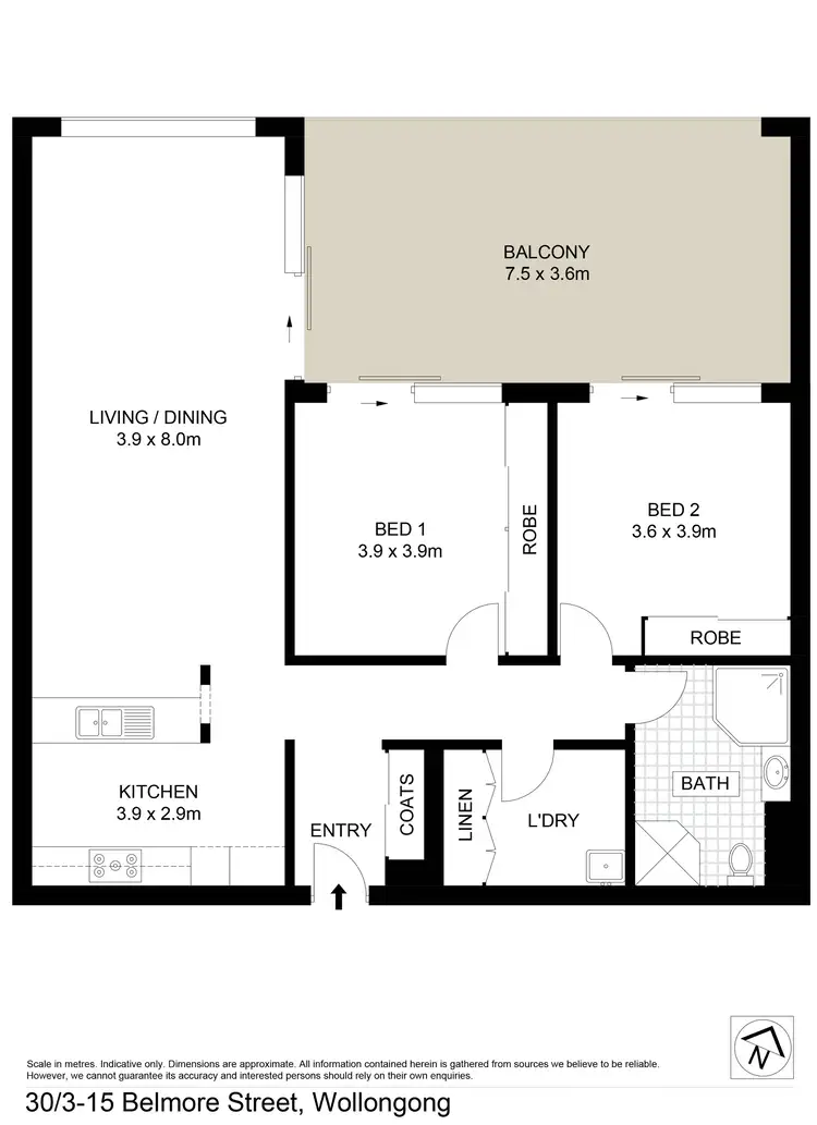 Floorplan of Homely unit listing, 30/3-15 Belmore Street, Wollongong NSW 2500