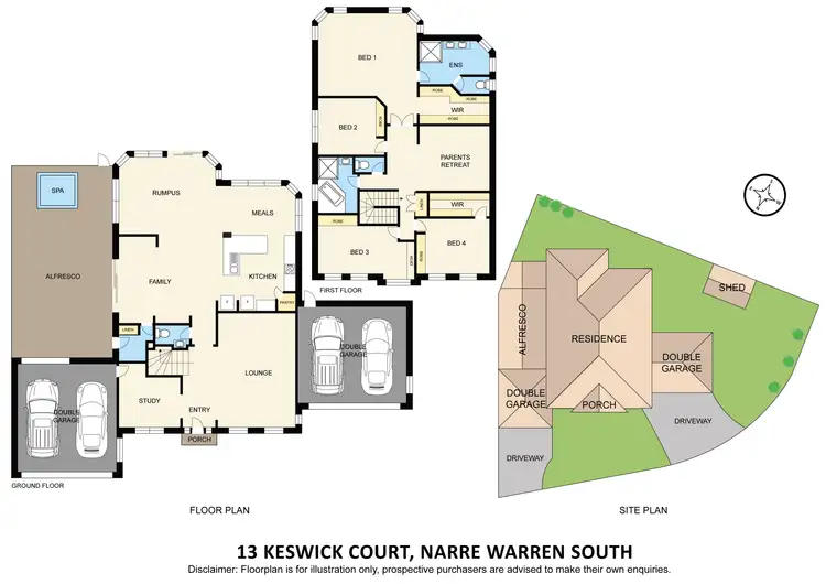 Floorplan of Homely house listing, 13 Keswick Court, Narre Warren South VIC 3805