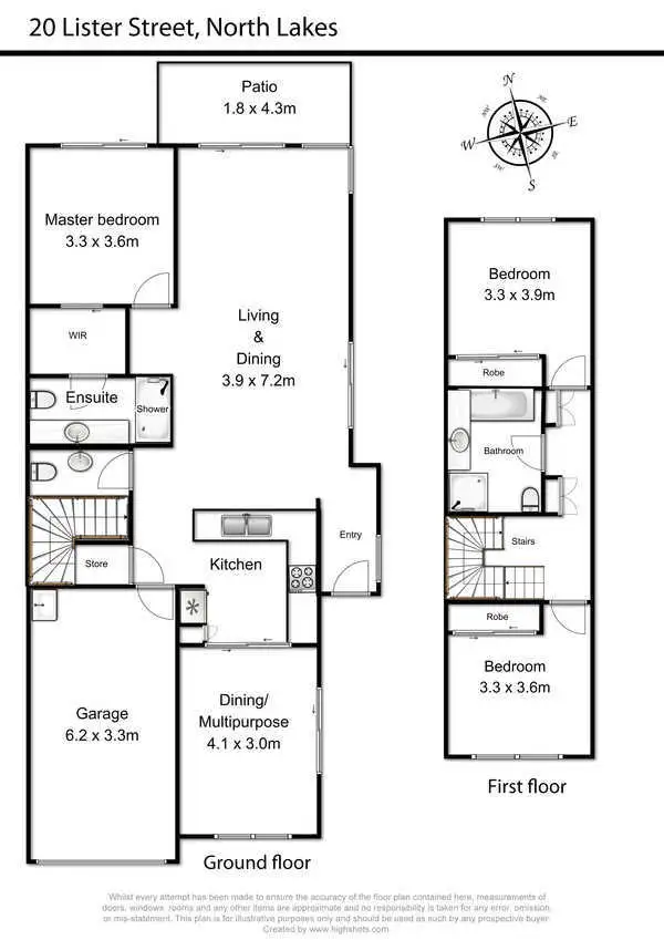 Floorplan of Homely semi-detached listing, 20 Lister Street, North Lakes QLD 4509
