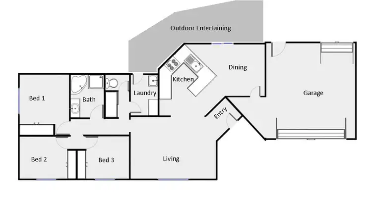 Floorplan of Homely townhouse listing, 1 Upland Drive, Mildura VIC 3500