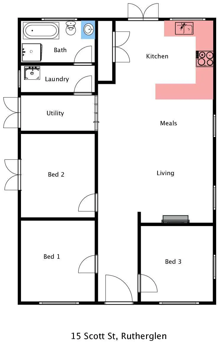 Floorplan of Homely house listing, 15 Scott Street, Rutherglen VIC 3685