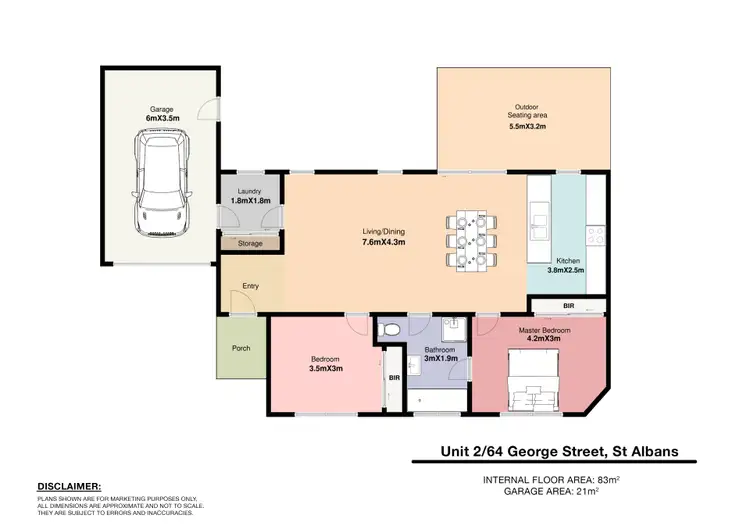 Floorplan of Homely unit listing, 2/64 George Street, St Albans VIC 3021