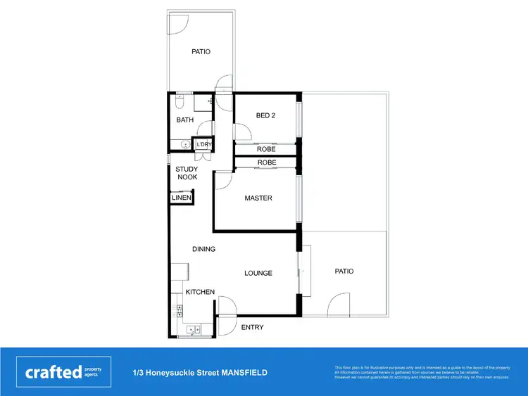 Floorplan of Homely unit listing, 1/3 Honeysuckle Street, Mansfield QLD 4122