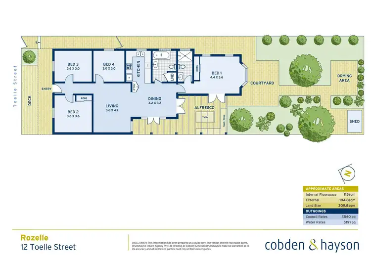 Floorplan of Homely house listing, 12 Toelle Street, Rozelle NSW 2039