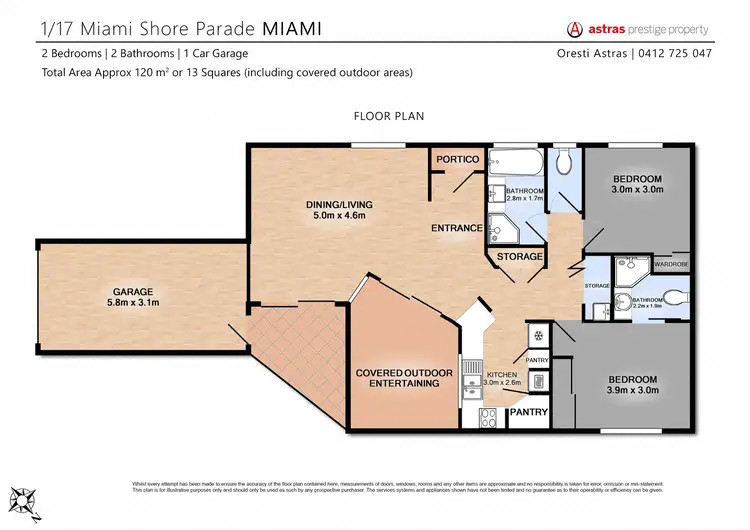 Floorplan of Homely semi-detached listing, 1/17 Miami Shore Parade, Miami QLD 4220