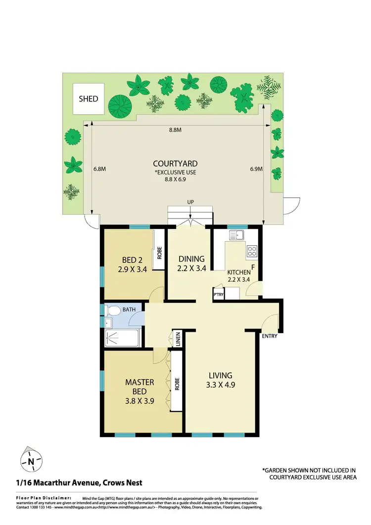 Floorplan of Homely apartment listing, 1/16 Macarthur Avenue, Crows Nest NSW 2065