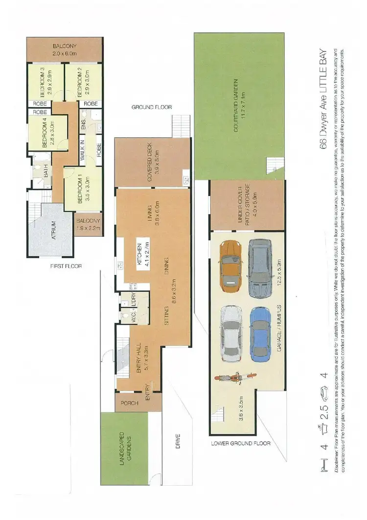 Floorplan of Homely semi-detached listing, 66A Dwyer Avenue, Little Bay NSW 2036