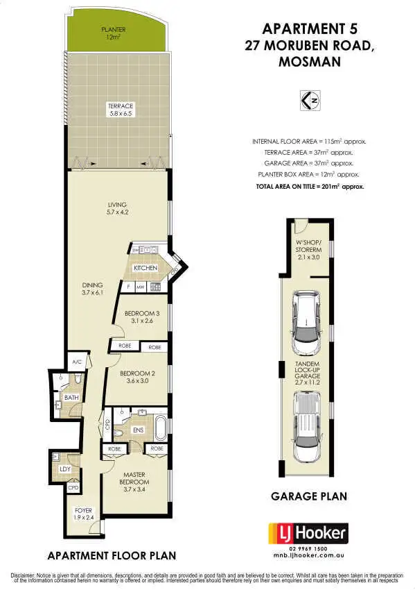 Floorplan of Homely apartment listing, 5/27 Moruben Road, Mosman NSW 2088