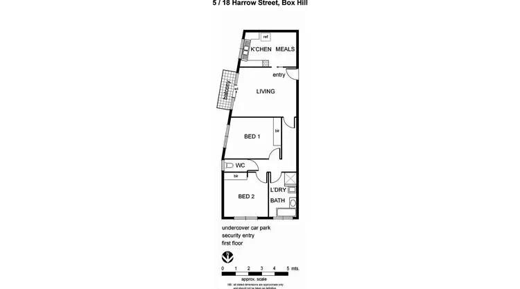 Floorplan of Homely apartment listing, Unit 5/18 Harrow Street, Box Hill VIC 3128