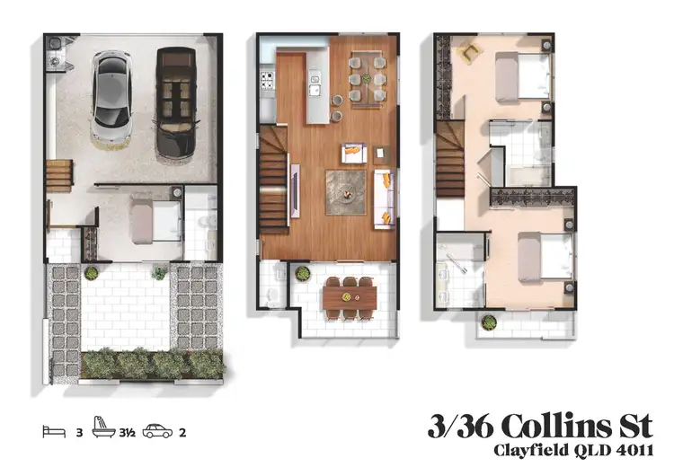 Floorplan of Homely townhouse listing, 3/36 Collins Street, Clayfield QLD 4011